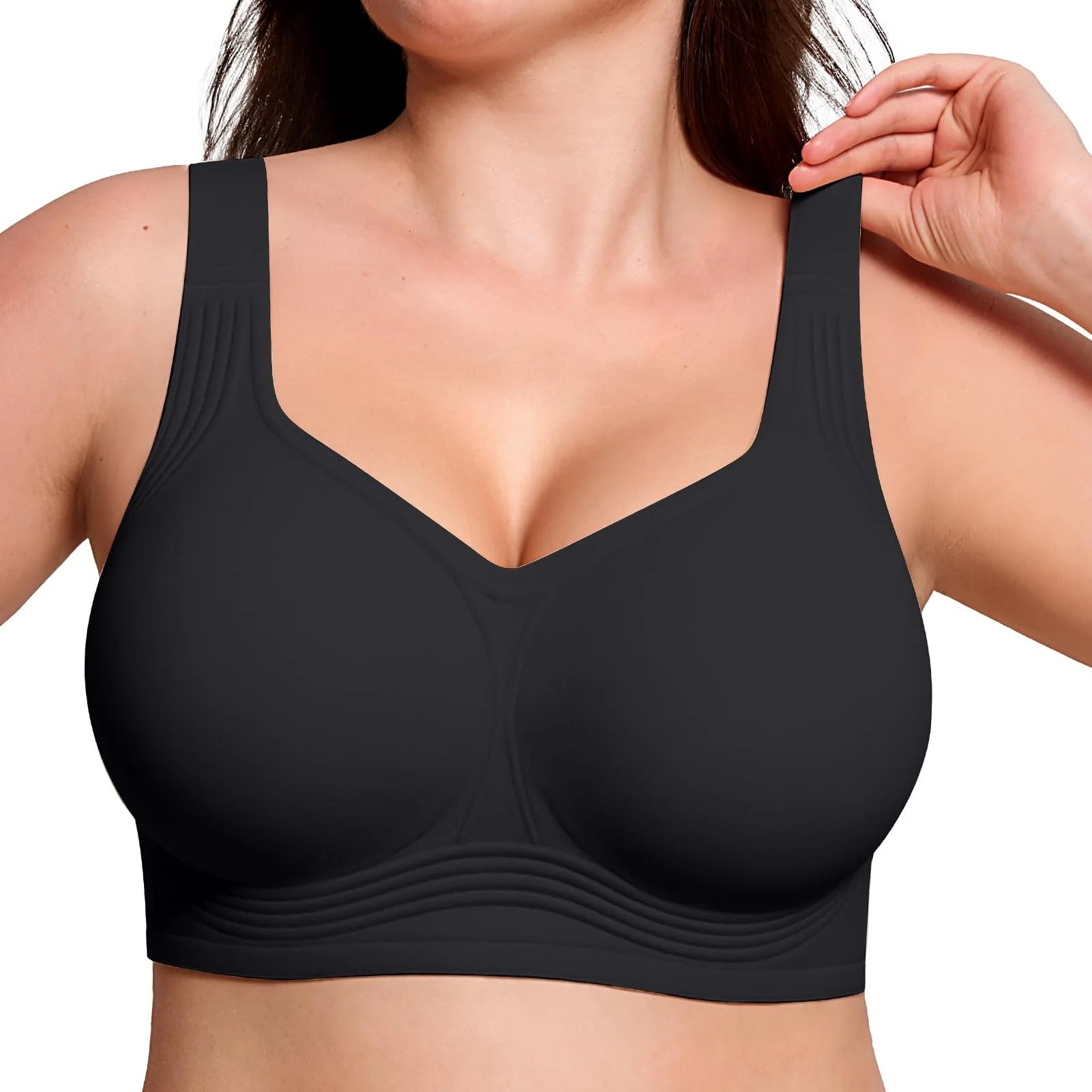 Soft Support plus Size Leopard Print Bra Women'S Seamless Thin Gathered Jelly Bra Comfortable Breathable Underwear without St...